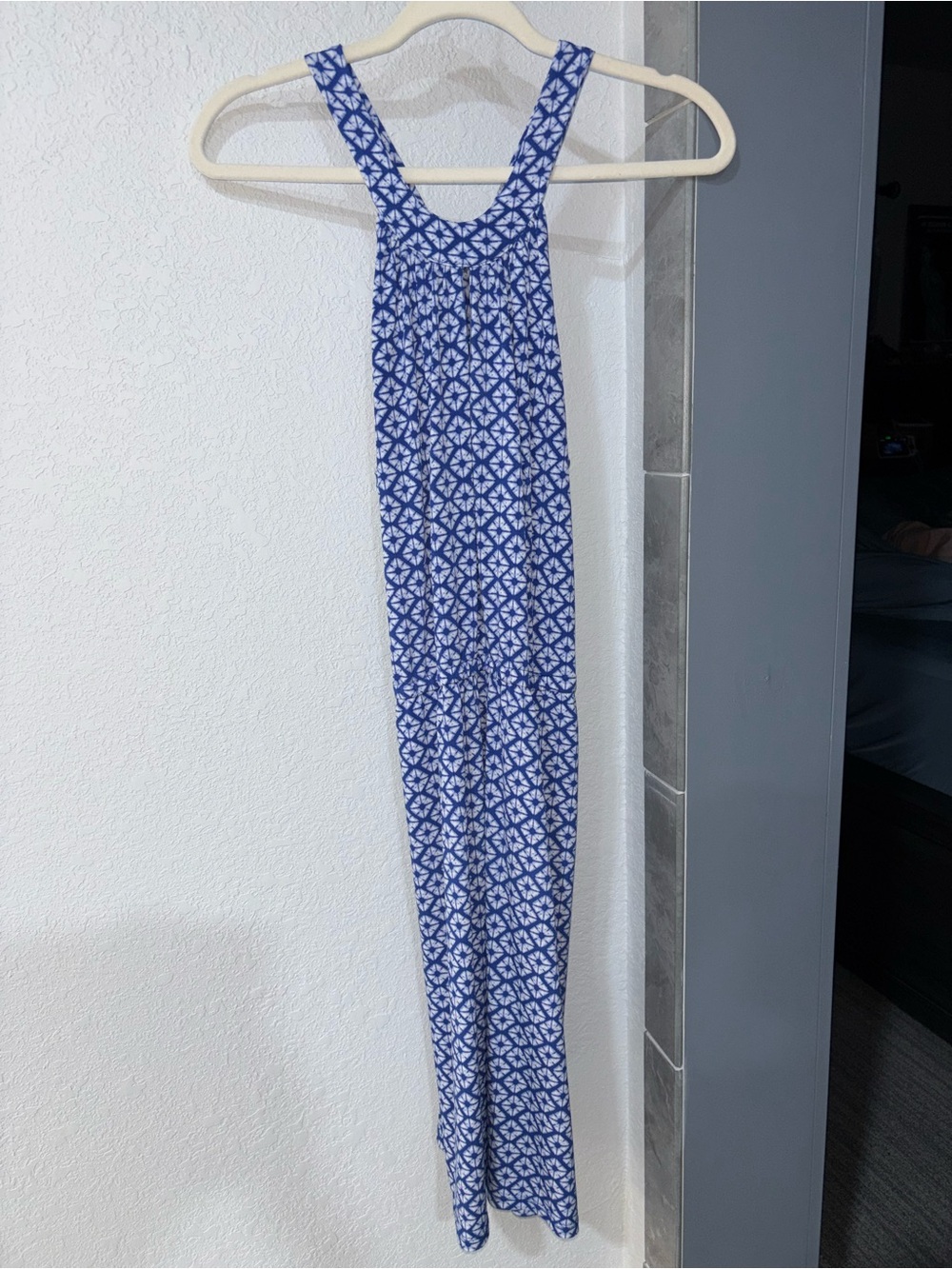 Banana Republic Blue & White Printed Sleeveless Dress